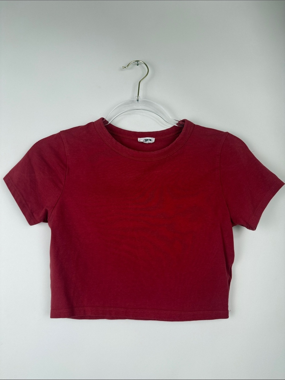 Cotton On Red Cropped Short Sleeve Crew Neck Baby Tee Size Medium